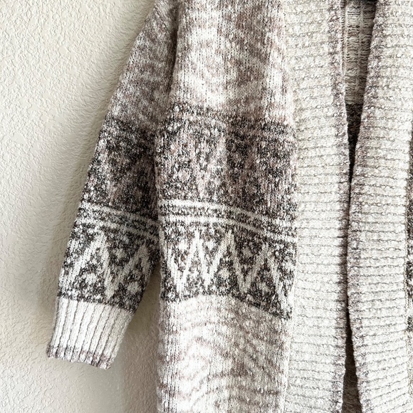 JOIE Long knit Cardigan Sweater Women's Size Small Duster Open Front Cream Brown - Picture 2 of 9